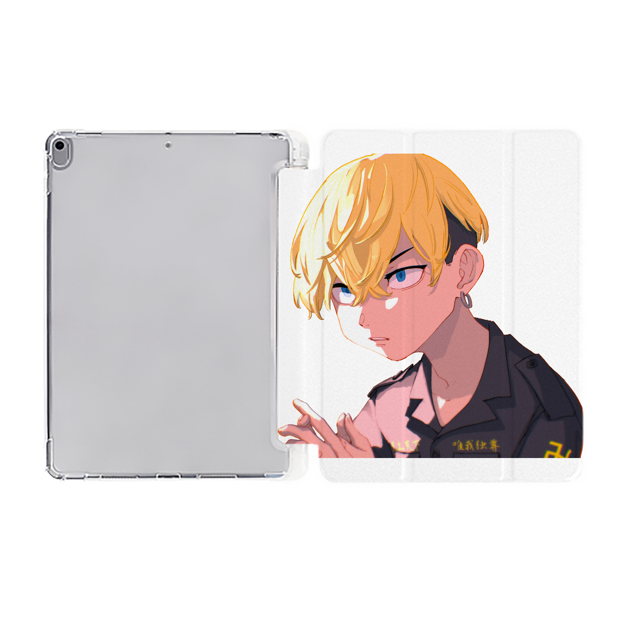 （画像用） 東京リベンジャーズ Tokyo Revengers IPad ケース ペン収納付き 三つ折りスタンド PUレザー×シリコン 対応機種9.5/10.5/10.9インチ